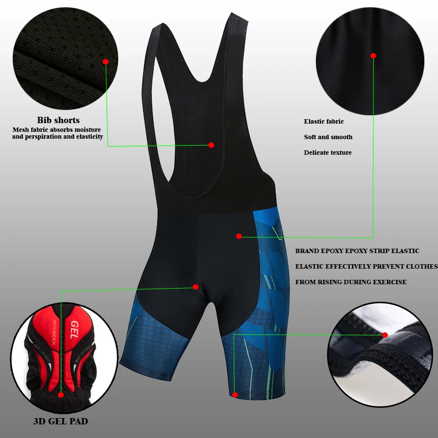 

Teleyi ciclismo masculino Bicycle Bib Shorts Men Outdoor Bike culotte ciclismo culotes cortos ciclismo hombre gel