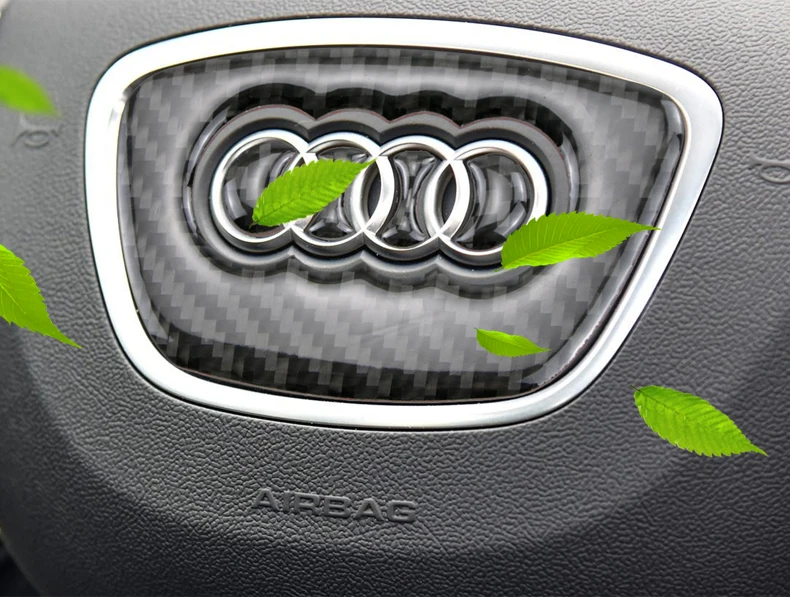 Для Audi A1 A3 A5 A4 A6 A7 A8 S3 S4 S5 S6 S7 Q3 Q5 Q7 TT углеродное волокно руль эмблема 3D автомобиля наклейки Средства для укладки волос