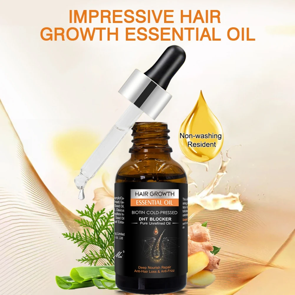 

Dense Hair Growth Serum 30ml Hair Loss Treatment Liquid Health Care Ginger Hair Growth Essential Oils Essence