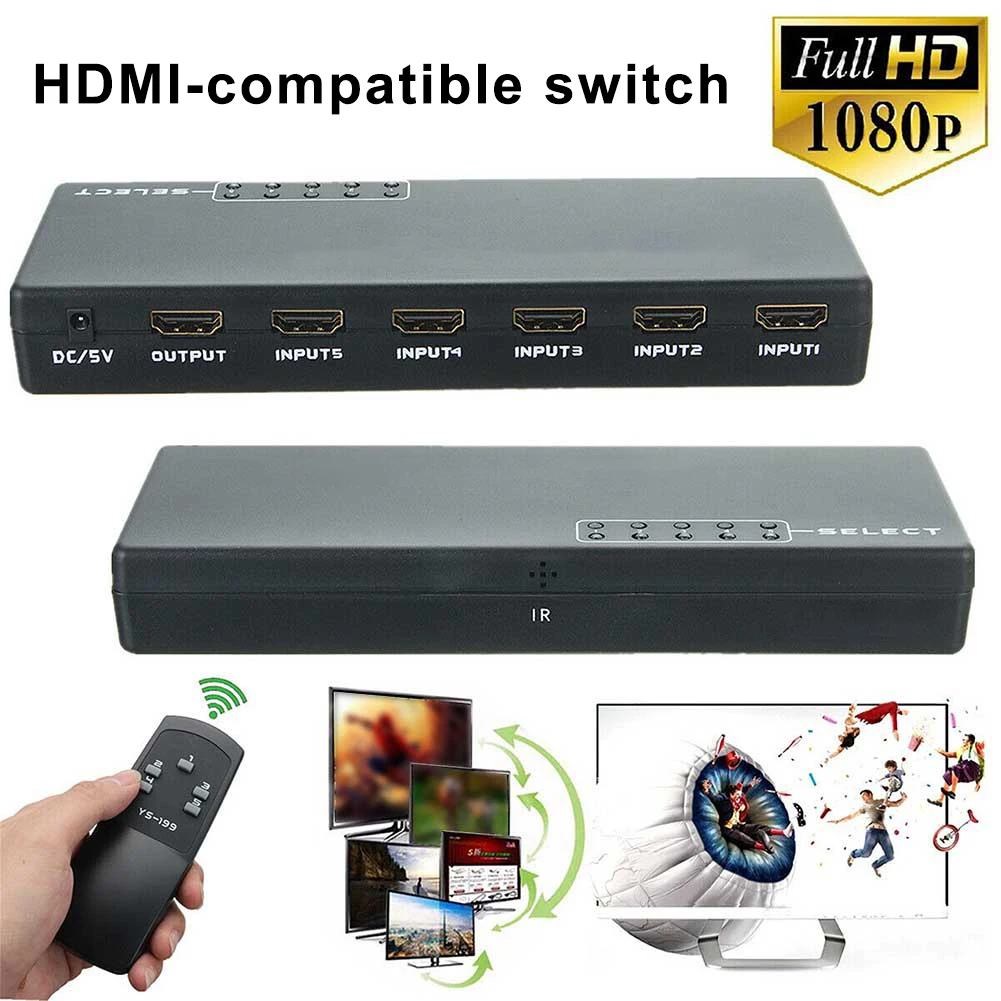 3D 1080p 5 портов 4K HDMI-совместимый Переключатель Селектор сплиттер концентратор