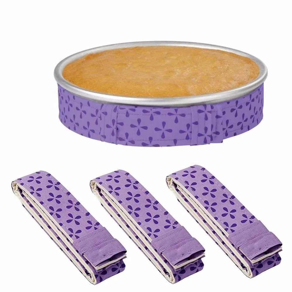 

4-Piece Bake Even Strip,Cake Pan Dampen Strips,Super Absorbent Thick Cotton,Cake Strips for Baking,Cake Pan Strips