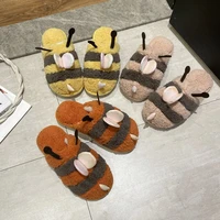 winter new ladies cotton slippers simple and comfortable animal cotton slippers women flat slippers women furry slippers women