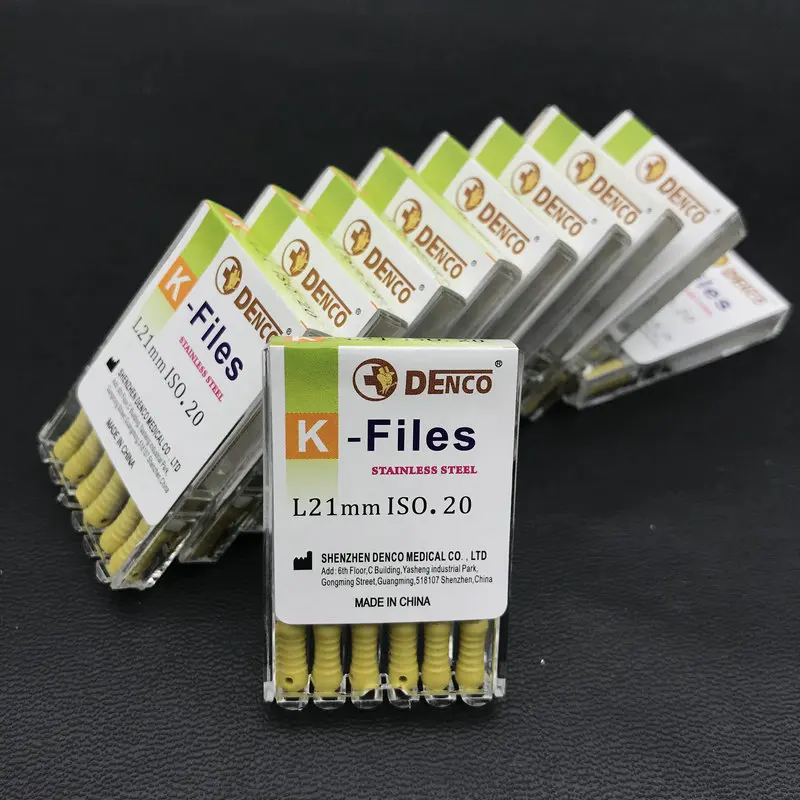 21mm K File No.20 10 коробок эндодонтического корневого канала K файлы(ручного использования) стоматологические к-файл/H-файл 21 мм/25mm31mm файлы эндодонтические инструменты стоматолога инструменты - Цвет: 21mm K File No.20