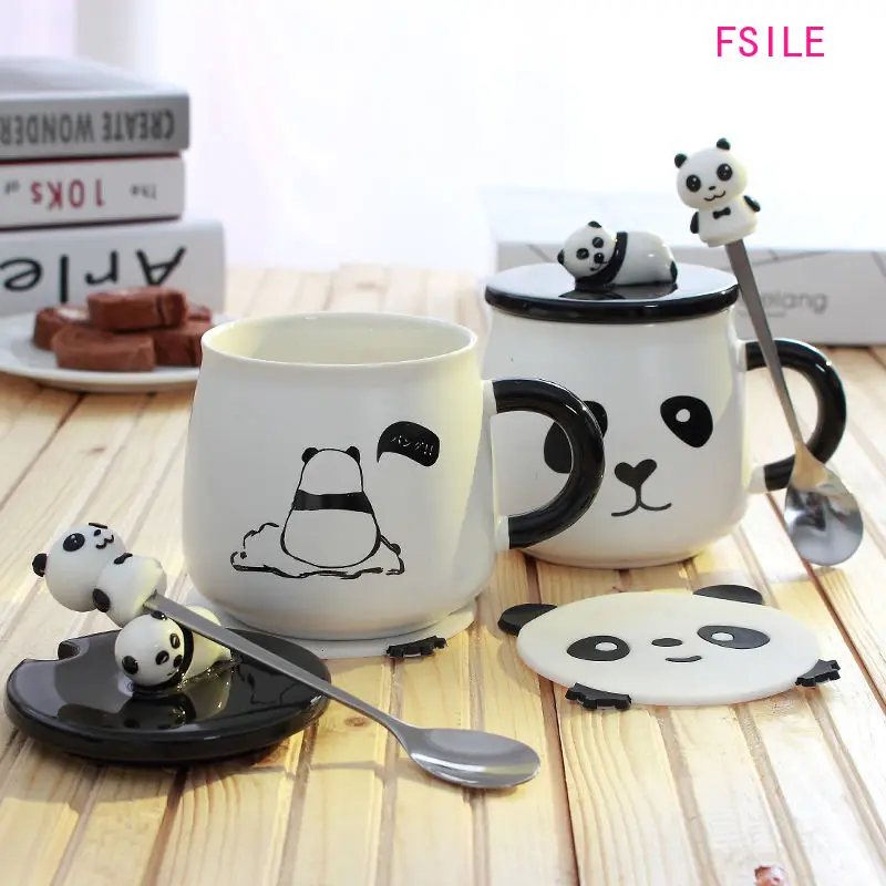 Кружка панда для кофе чашка завтрака большая емкость стакан воды молока