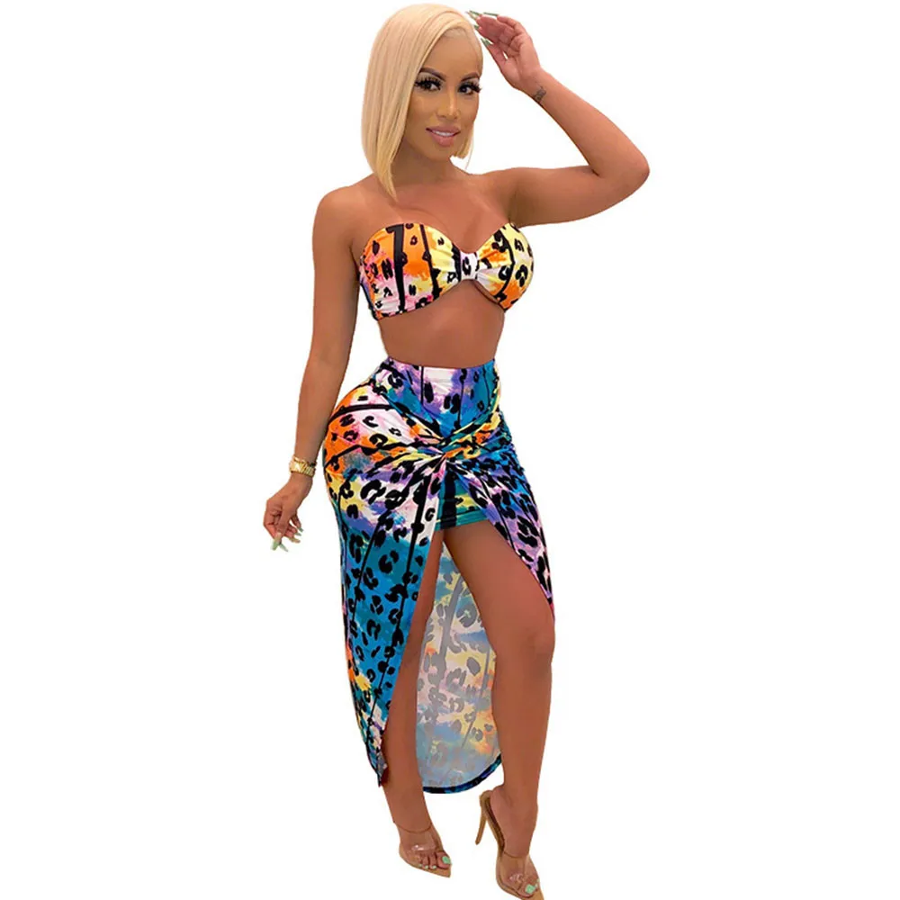 Летняя пляжная одежда комплект из двух предметов женская бюстгальтер без