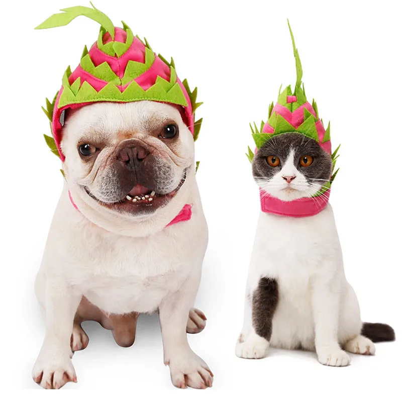 

Dragon Fruit Shaped Pet Headgear,Fruit turned into a hat and turban