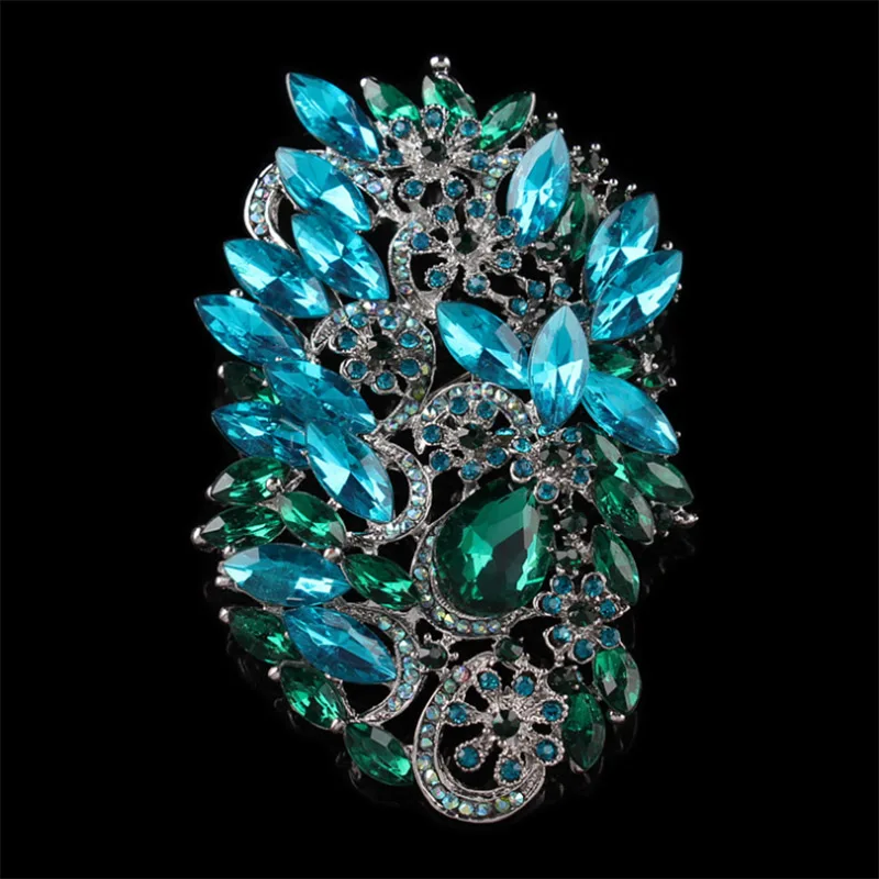 

Donia jewelry Fashion new popular retro large glass flower horse eye glass alloy brooch brooch coat scarf accessories