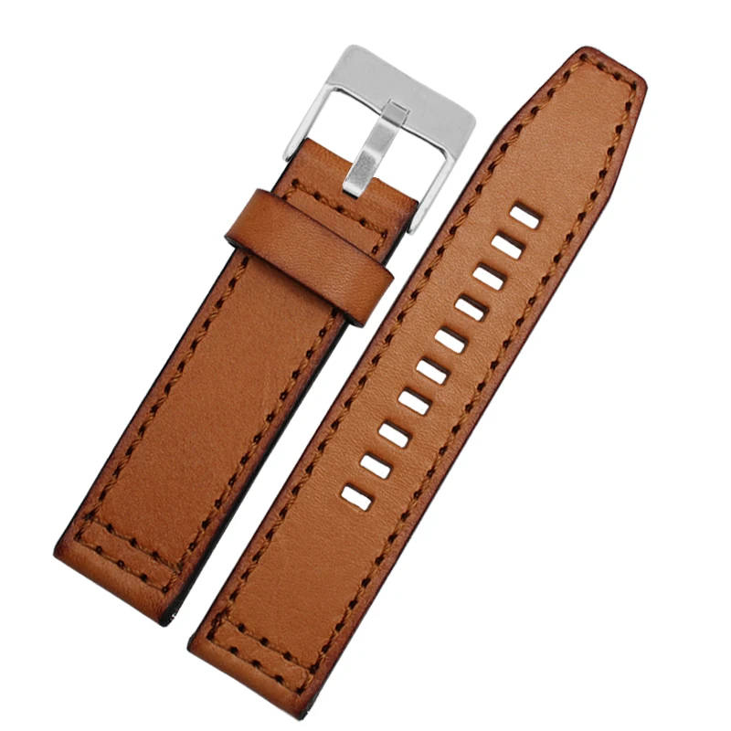 

Head leather watchband fit for Diesel Gyp Fossil FOSSIL men's watch with 22 24 mm fast detachable chain black-steel buckle