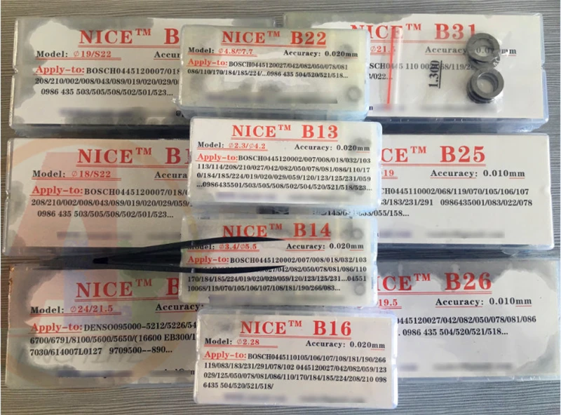 505 шт. регулируемые подкладки для инжектора с общей топливной магистралью Bosch Denso