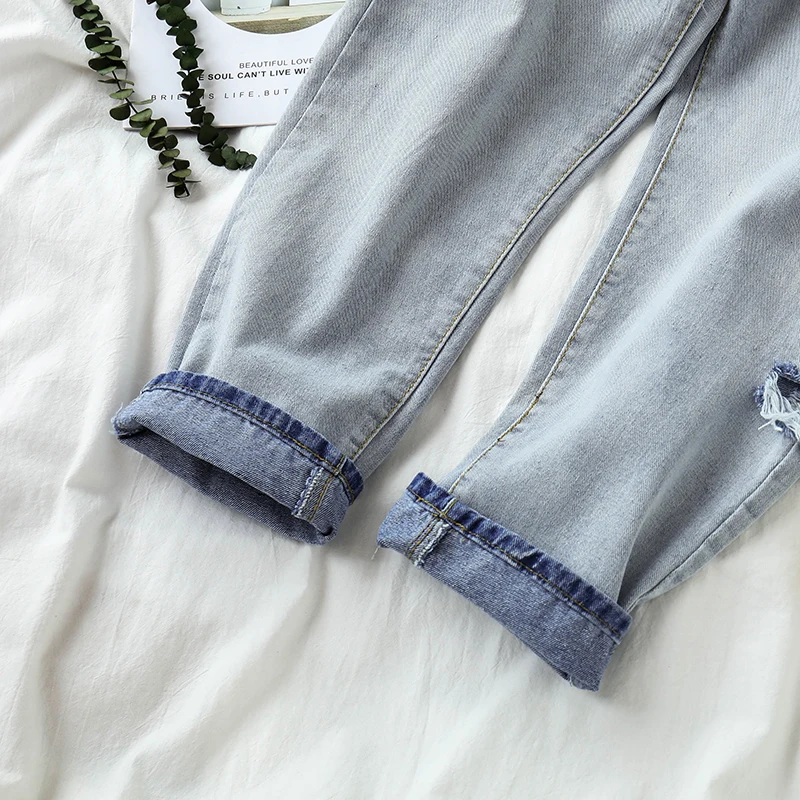 

Jeans Women Ulzzang Streetwear All-match Spring Summer Chic Loose Retro Hole High Quality Harajuku Korean Style Womens Trousers