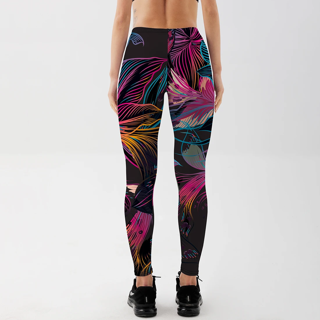 Qickitout New Fashion Women Leggings Floral Petal Digital Color Printed Sexy Workout Fitness Pants Casual Streetwears | Женская одежда