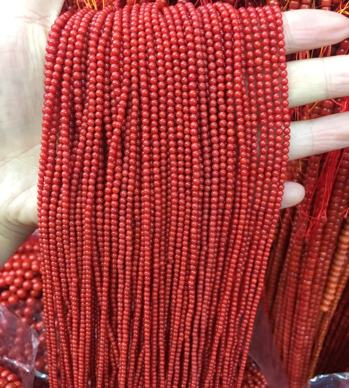 

New 15 Inch Red Color Coral Loose Beads Seven Sizes for Your Choice Approcx 15 Inch DIY Jewelry Necklace Bracelets Earrings