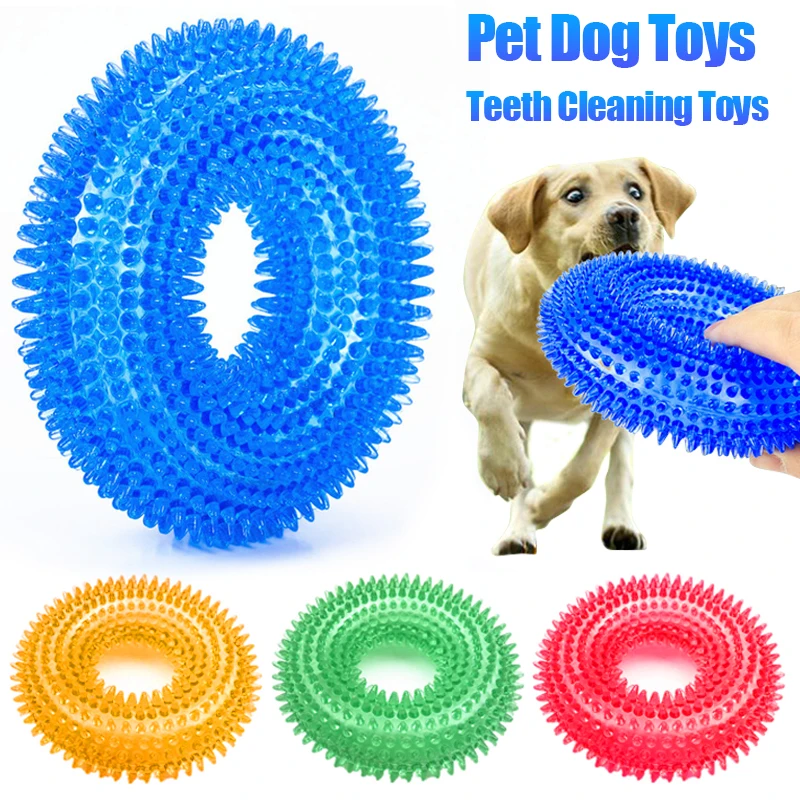 

Pet Toys Bite Resistant Sound Toy Chew Teeth Clean Large Dog Golden Retriever Barbed TPR Training Teeth Cleaning Thorn Circle