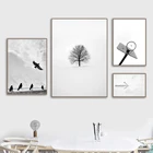 Холст для живописи настенные постеры BasketballBird дерево стрелка Черный и белый HD принты настенные картины Гостиная домашний декор