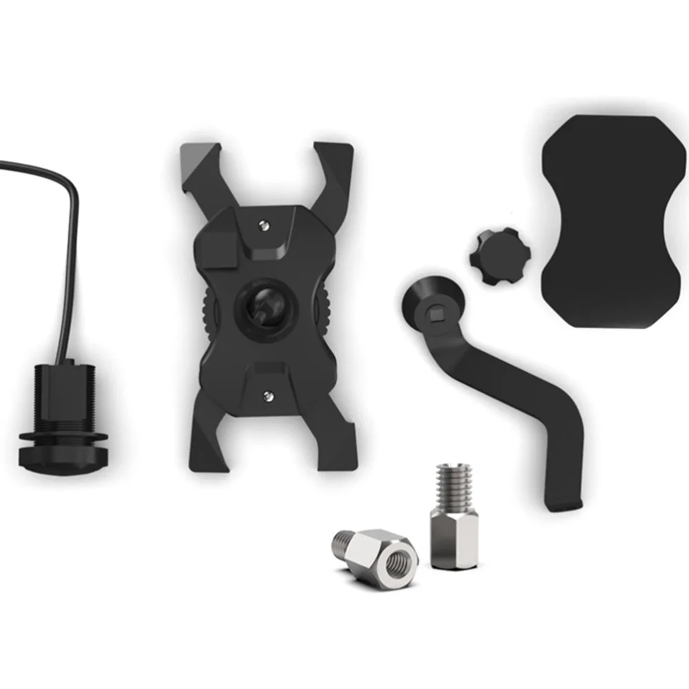 

Motorcycle Phone Holder GPS Navigator Mount Universal Bike Phone Bracket Waterproof Cycling Tools with USB Charger