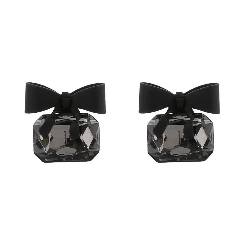 

2020 Korean New Black Bow Earrings Fashionable Temperament Simple Versatile Earrings Elegant Ladies Jewelry