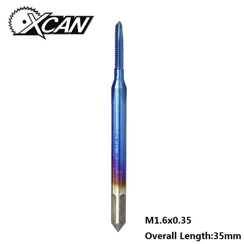 1pc M1.6x0.35 XCAN M1-M1.8 Nano с голубым покрытием метрический резьбовой кран прямой флейта машинный кран HSS 6542 винтовой кран сверло - Цвет: 1pc M1.6x0.35