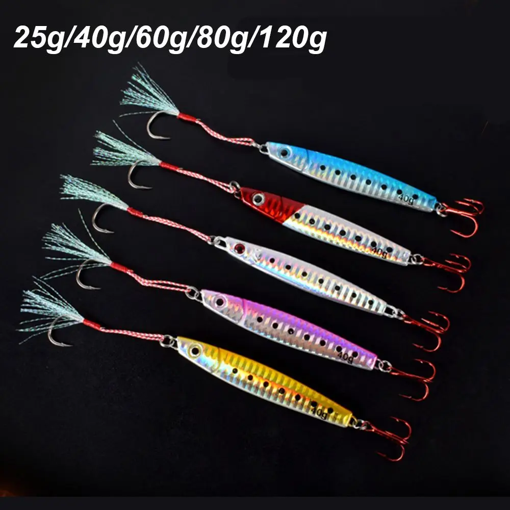 

Top Minnow Colorful 25g/40g/60g/80g/100g/120g Feather Metal Fishing Lures Spinning Baits Jig Bait Lead Casting