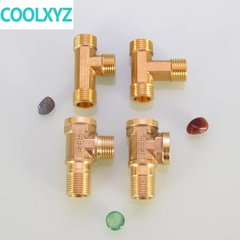 1/2 дюйма тройник медный три внешних зубца удлинение соединение DN15 внутренние и