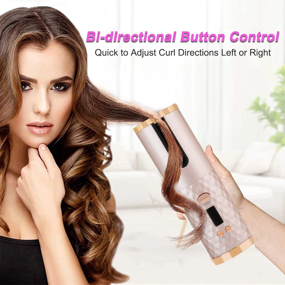 

Portable Automatic Curling Iron Hair Curler Corrugation for Hair USB Rechargeable for LCD Display Hair Styler Hair Waver Styling