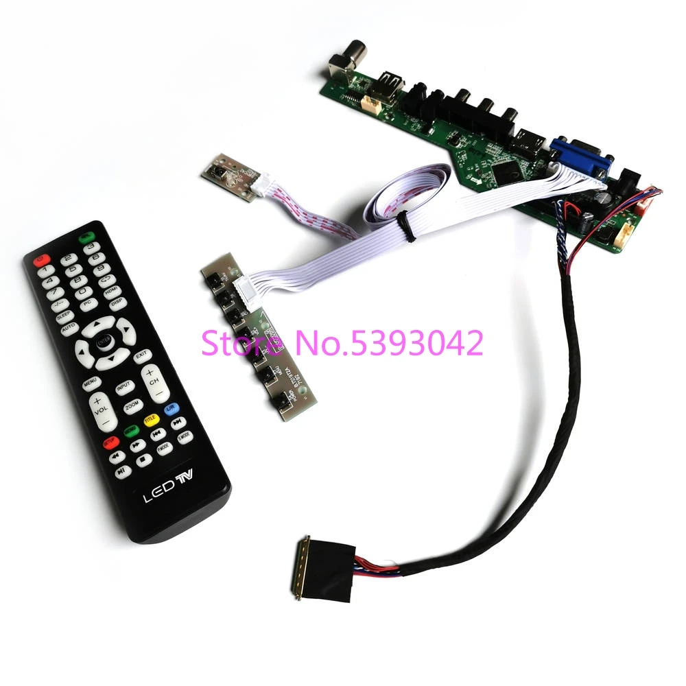 

KIT fit N173HGE-L11 N173HGE-L21 LVDS 40Pin 1920*1080 17.3" VGA+AV+USB Keypad+Remote LCD panel Analog TV control drive board