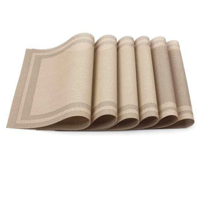

6 Pcs Placemat PVC Dining Non-Slip Insulation Plate Pads,Bowl Pad Coasters Table Table Bowl Mats Home Decoration