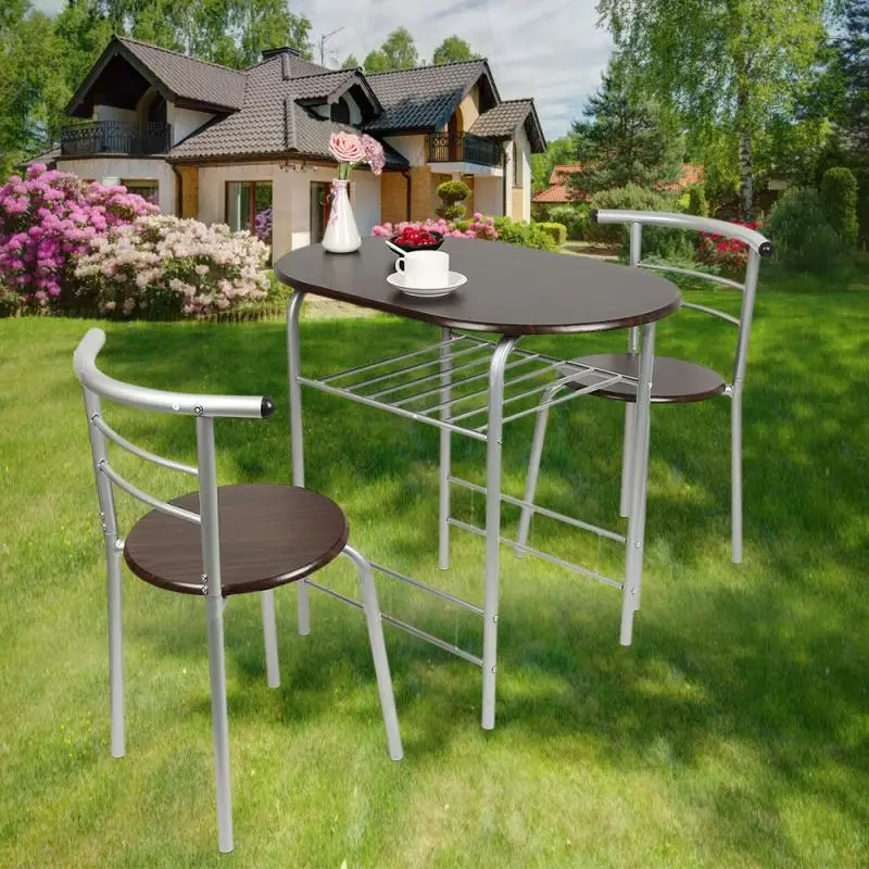 

Современная элегантная мебель для столовой, обеденный стол, набор из 2 обеденных стульев, обеденный стол из древесной доски и стальной трубы...