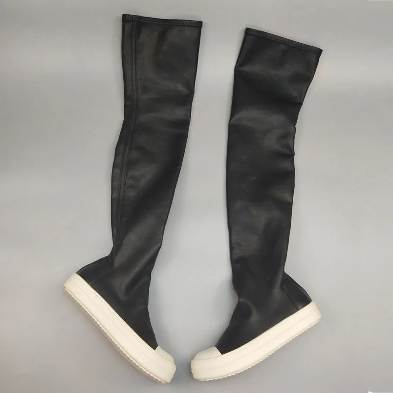 

Fashion Sexy Over The Knee Boots for Women Warm Winter Boots Female Soft Leather Thigh High Boots Flat Thick Soled Knight Shoes