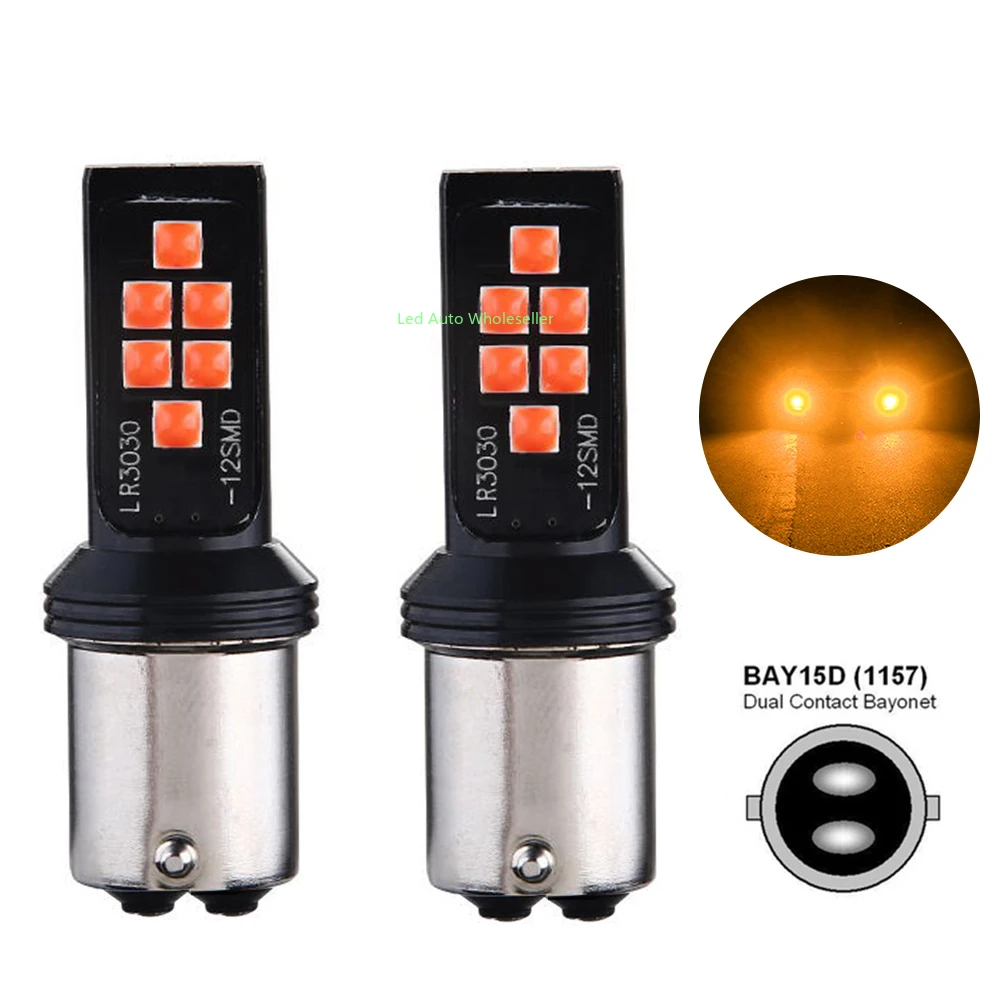 13X Signal Lamp 1157 LED BAY15D P21/5W Lamp 12SMD 3030 1156 P21W BA15S LED BAU15S PY21W Car Turn Signals Brake Light 12V
