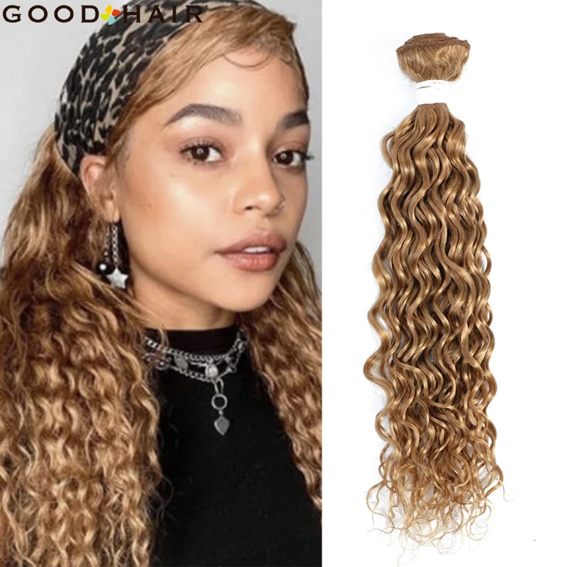 

Медовые светлые пучки волос, бразильские волнистые искусственные пряди волос, 1 шт., не Реми, наращивание волос, GOODHAIR