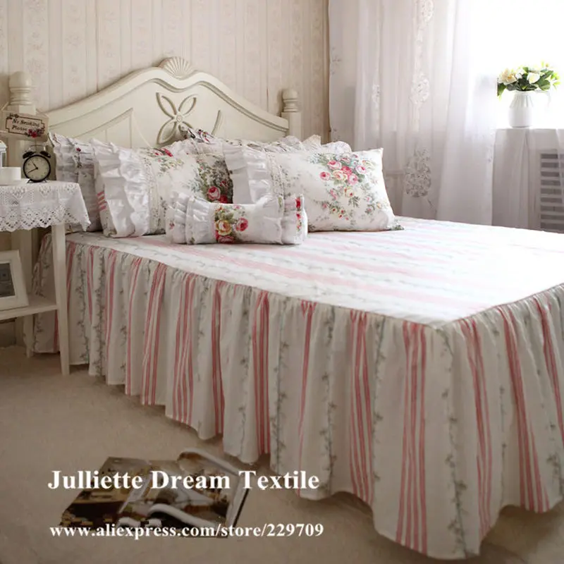 Новый пасторальный кружевной комплект постельного белья с оборками элегантное