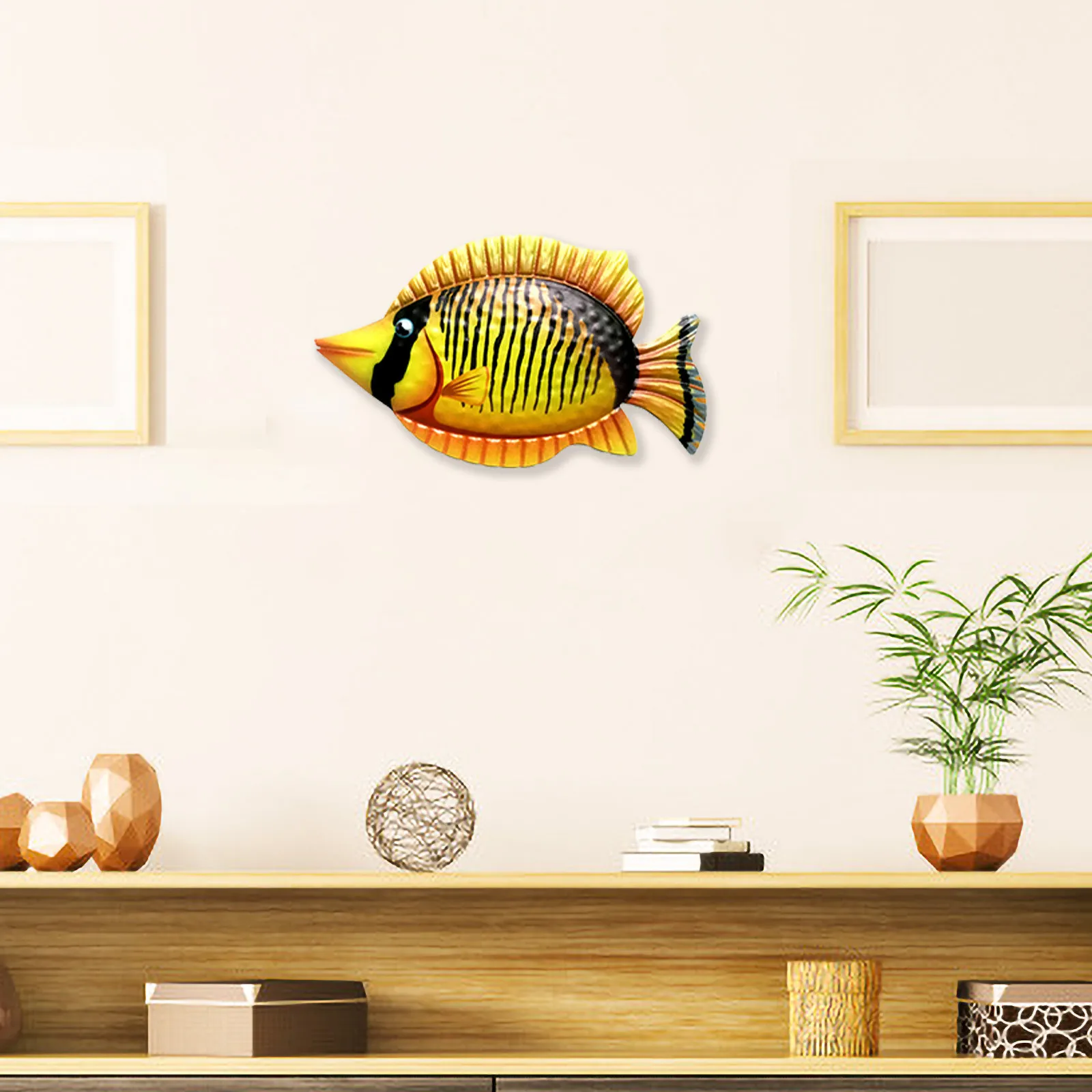 

1/4pcs Home Decor Figurine Creative Wall Decor Color Fish Metal Art Decoration Wall Decoration Living Room Bedroom Home Decor