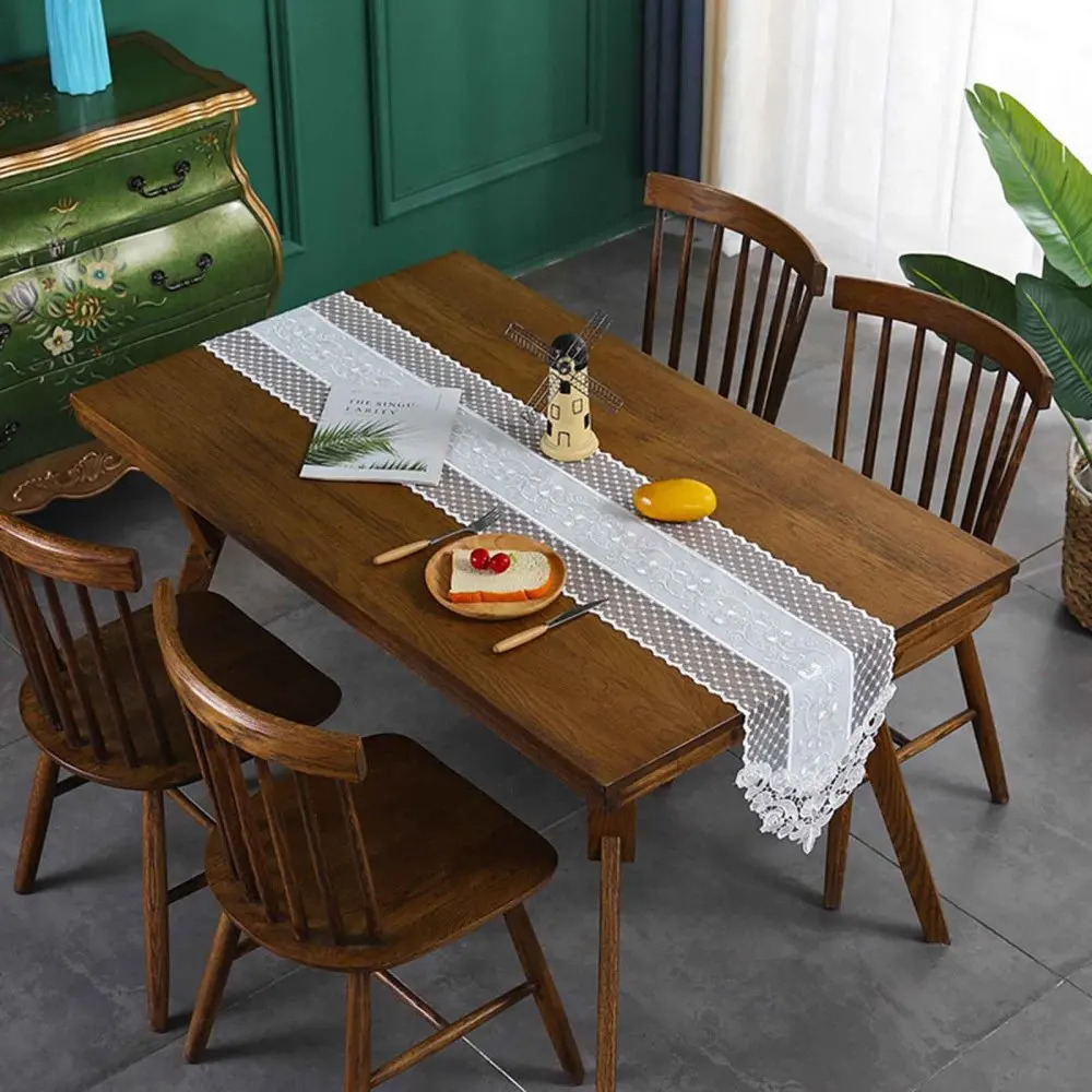 

Стол бегунов стул створки кофе украшения белый цветочный (Размер: 30*180 см) крещение Свадебная вечеринка 180 см ужин банкет мягкая ткань