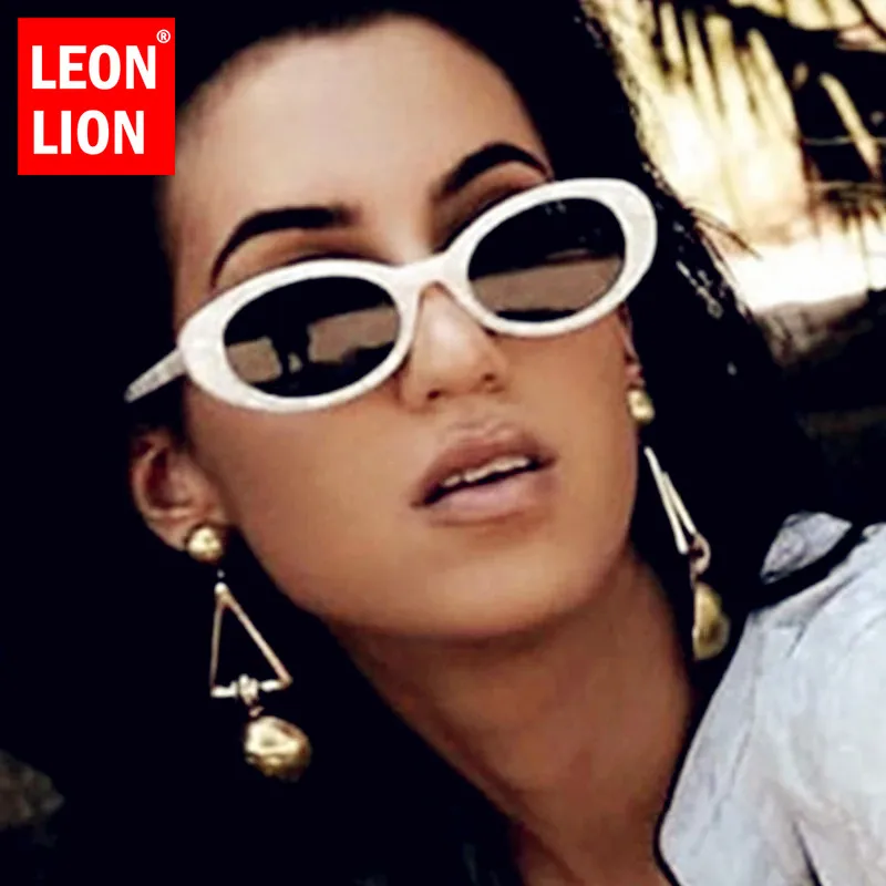 

LeonLion 2021 Small Retro Sunglasses Women Oval Eyeglasses Women Retro Brand Designer Glasses Ladies Cat Eye Lentes De Sol Mujer
