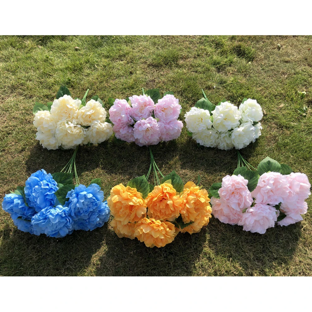 

7 Heads Artificial Peony Silk Flowers Bouquet Craft Flowers Floral Decor for Home Dining Table Wedding Christmas Decoration