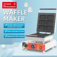 electric commercial waffle maker rectangle waffle machine with 6 piece belgian non stick waffle cone stick maker snack machine