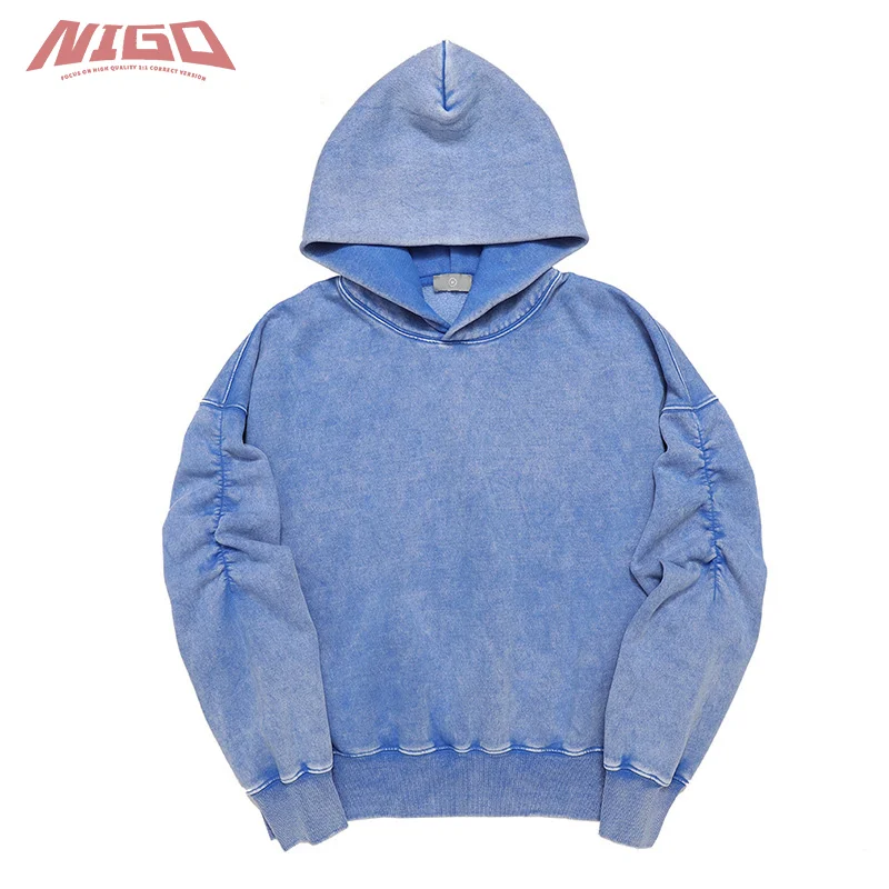 

NIGO Basic Heavy Washed Retro Solid Color Casual Sweater Coat