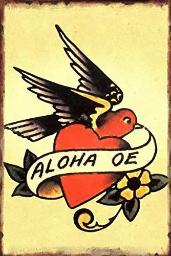 

Домашний барный Декор Сейлор Ласточка сердце металлическая вывеска для дома кафе настенное украшение мужская пещера 8x12 дюймов