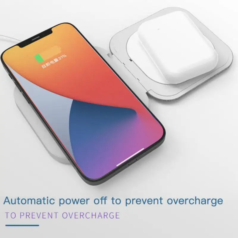 Двойное складное беспроводное быстрое зарядное устройство 10 Вт 3 в 1 портативное