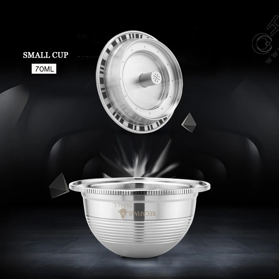 ICafilas безстильной стали многоразовые маленькие чашки(70 мл) Nespresso Vertuo кофе капсулы фильтр эспрессо Vertuoline для VertuoPlusLine