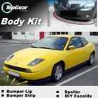 Дефлектор губ бампера для Fiat Coupe, передняя юбка спойлера ДЛЯ вентиляторов TopGear, настройка обзора автомобилякомплект кузоваполоса