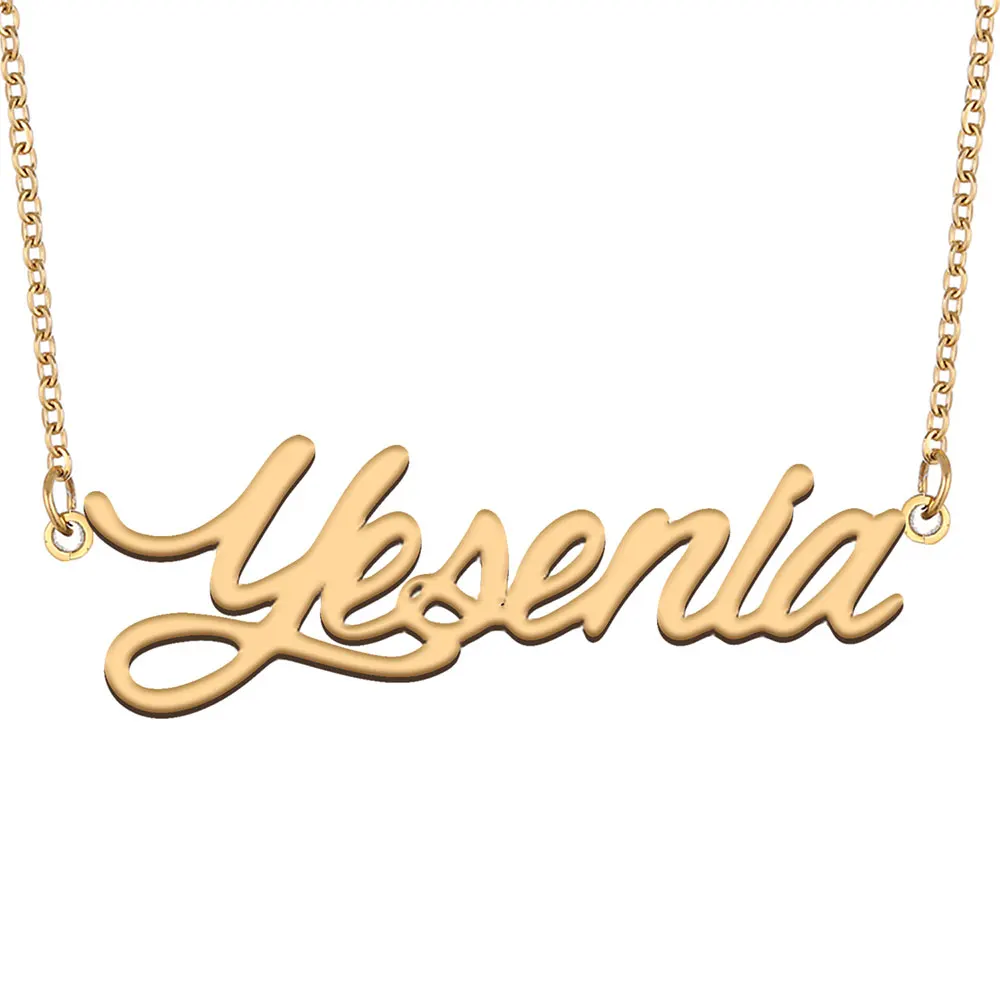 

Yesenia Name Necklace for Women Stainless Steel Jewelry with Gold Plated Nameplate Pendant Femme Mother Girlfriend Gift
