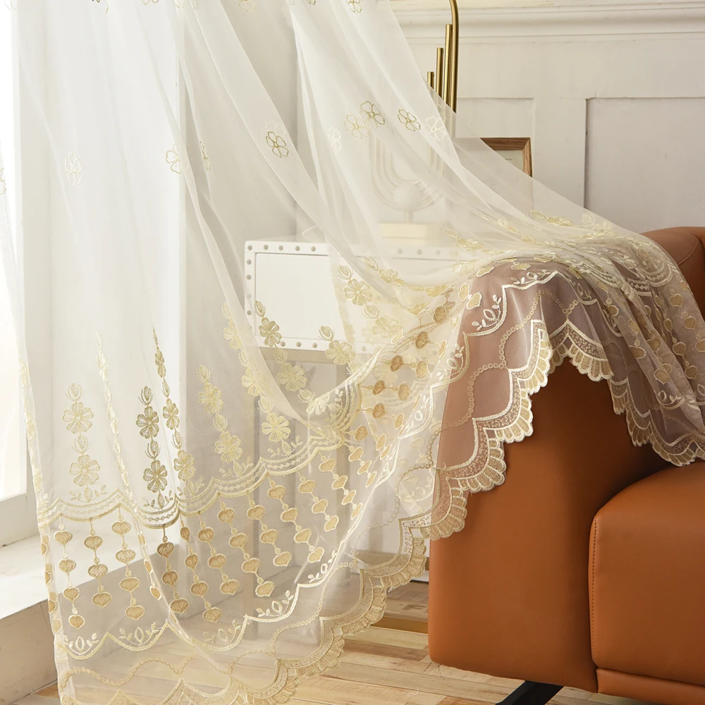 Американский рельефный роскошный вышитая вуаль Шторы серый сплошные оконные