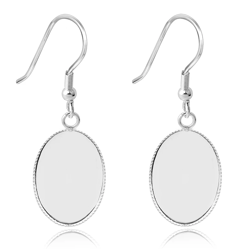 10 шт. кабошоны из нержавеющей стали настройки сережек овальные 13x18 18x25 мм пустая