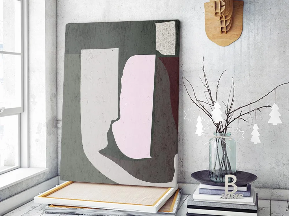 Современный абстрактный набор из 3 принтов современный коллаж минималистичный