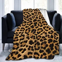 with leopard print flannel blanket soft and warm bedroom bed quilt living room sofa towel adult children 6080 inches