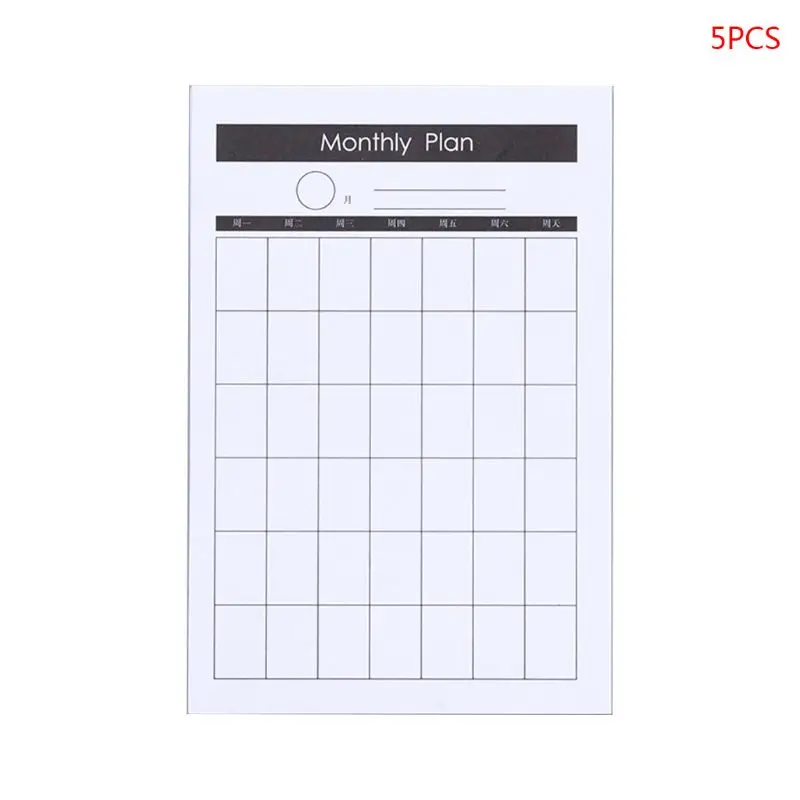 

5PCS Study Work Plan Paper Notepad Memo Pad To Do List Bookmark Stationery Kit