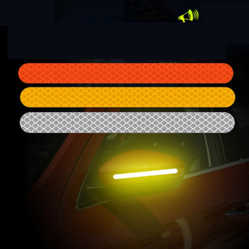 

Reflector Rearview Mirror Reflective Tape Reflectante Car Stickers Car Accessories Exterior Reflex Tape 2Pcs Reflective Strips