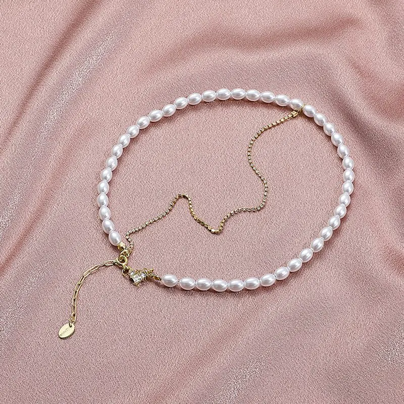 

1pc Luxury Pearl Short Pendant Necklace New Fashion Women Summer Chain Choker Necklace Bohemian Jewelry Gift|Chain Necklaces