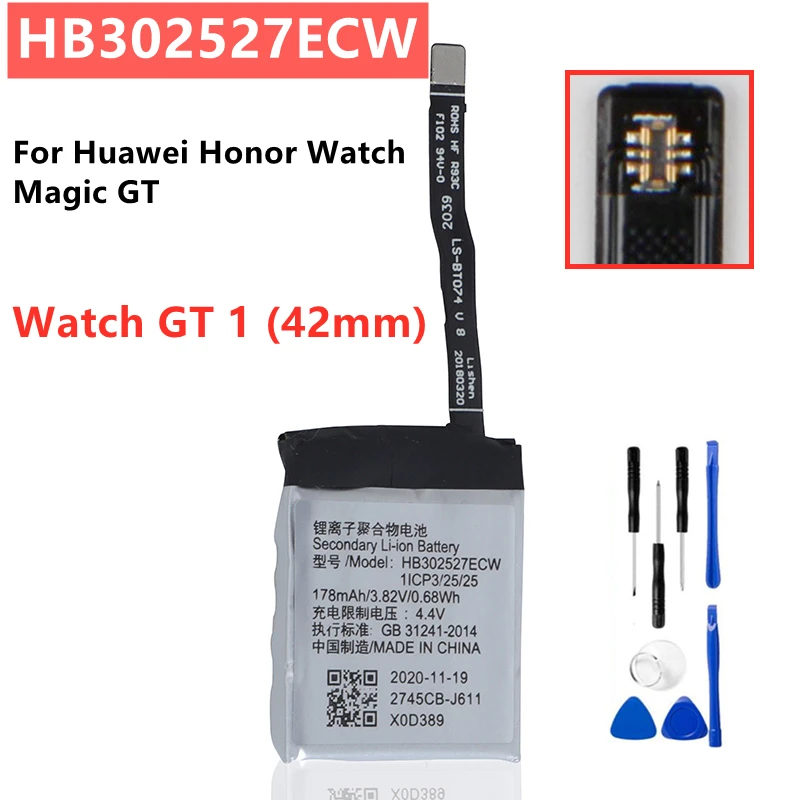 Оригинальный аккумулятор HB302527ECW для Huawei Honor Watch Magic GT 178 мАч 1 GT1 42 мм сменный +